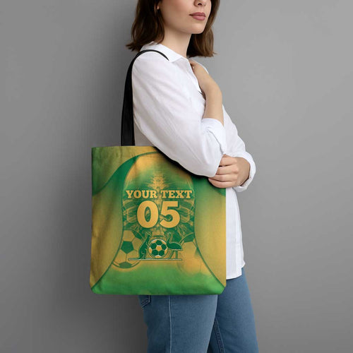 Custom Australia Soccer Tote Bag Skeleton Gradient Vintage Spray