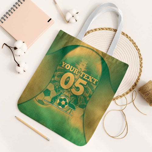 Custom Australia Soccer Tote Bag Skeleton Gradient Vintage Spray