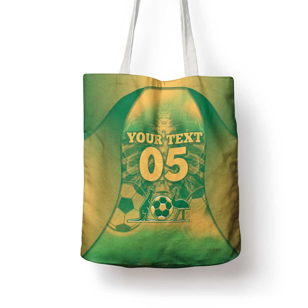 Custom Australia Soccer Tote Bag Skeleton Gradient Vintage Spray