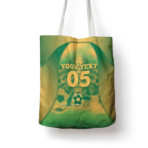 Custom Australia Soccer Tote Bag Skeleton Gradient Vintage Spray