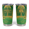 Custom Australia Soccer Tumbler Cup Skeleton Gradient Vintage Spray