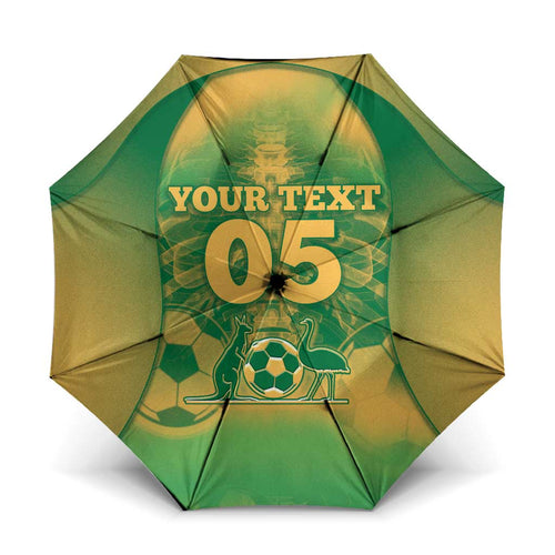Custom Australia Soccer Umbrella Skeleton Gradient Vintage Spray