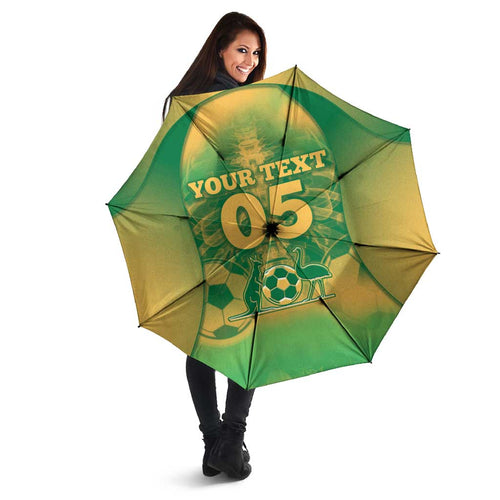 Custom Australia Soccer Umbrella Skeleton Gradient Vintage Spray