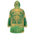 Custom Australia Soccer Wearable Blanket Hoodie Skeleton Gradient Vintage Spray