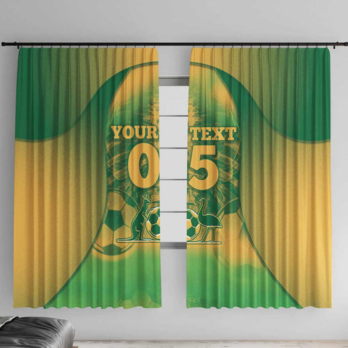 Custom Australia Soccer Window Curtain Skeleton Gradient Vintage Spray