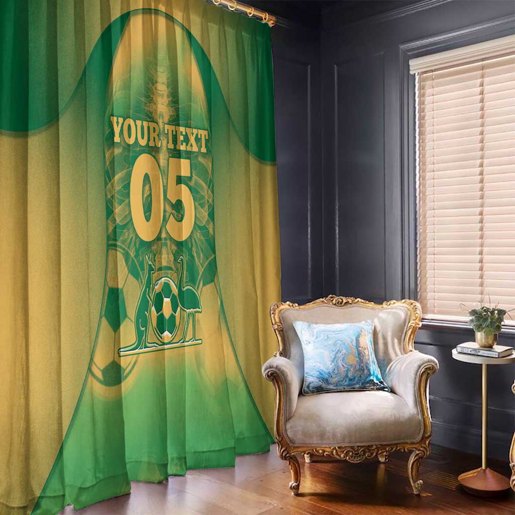 Custom Australia Soccer Window Curtain Skeleton Gradient Vintage Spray