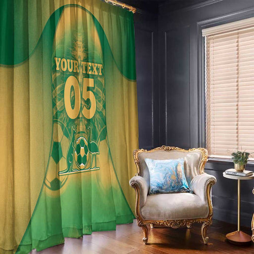 Custom Australia Soccer Window Curtain Skeleton Gradient Vintage Spray