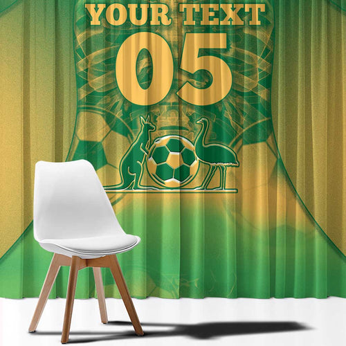 Custom Australia Soccer Window Curtain Skeleton Gradient Vintage Spray