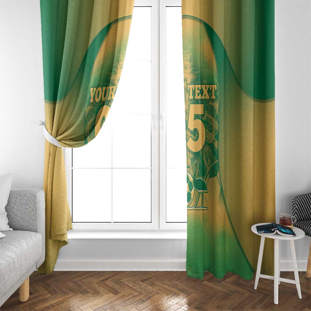 Custom Australia Soccer Window Curtain Skeleton Gradient Vintage Spray