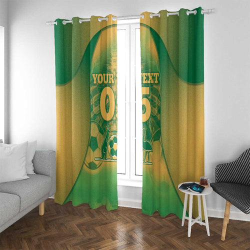 Custom Australia Soccer Window Curtain Skeleton Gradient Vintage Spray