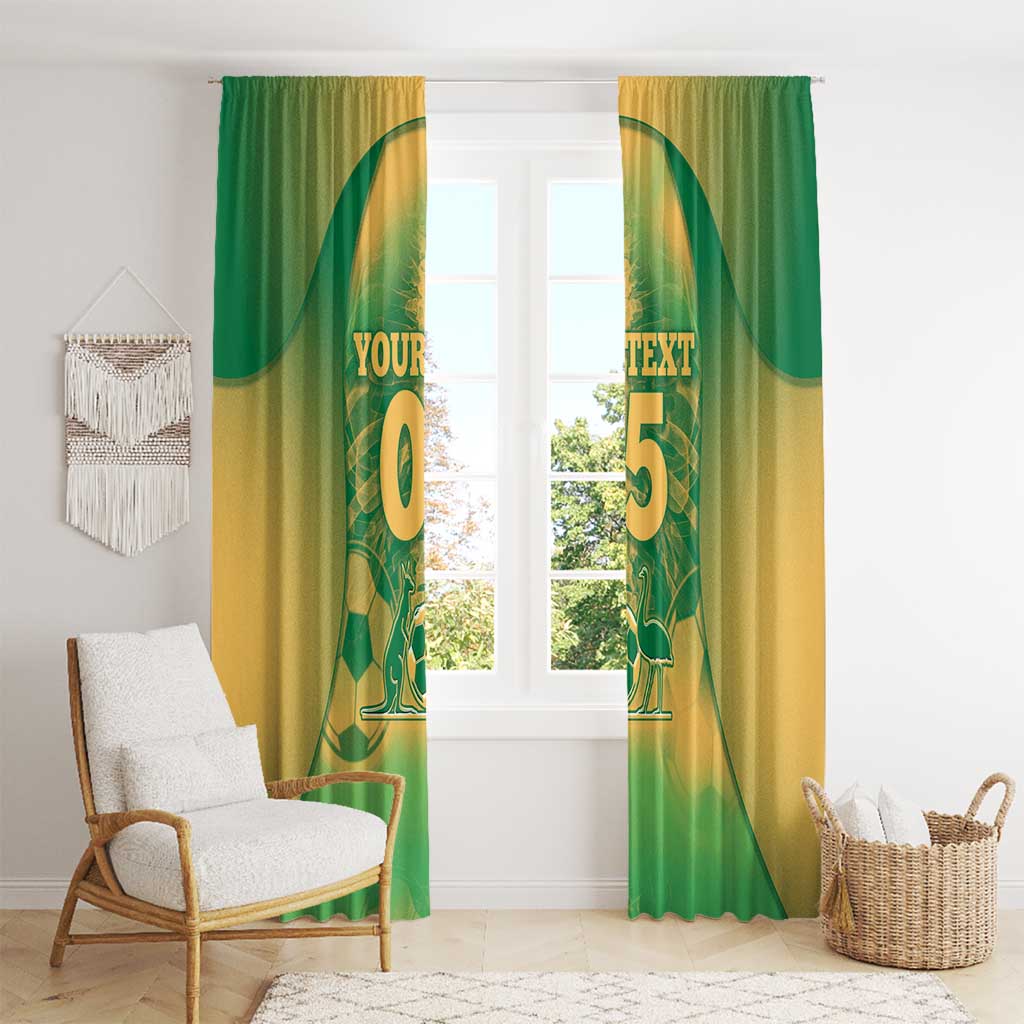 Custom Australia Soccer Window Curtain Skeleton Gradient Vintage Spray