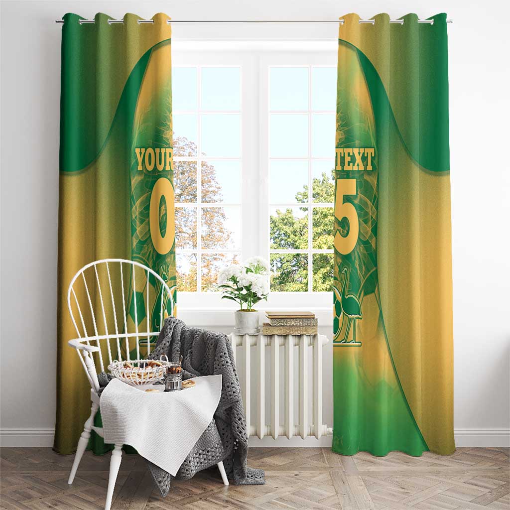Custom Australia Soccer Window Curtain Skeleton Gradient Vintage Spray