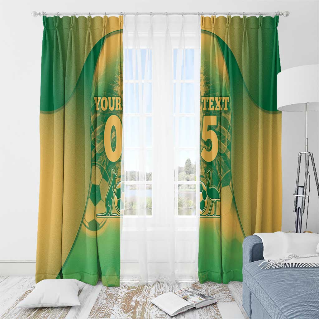 Custom Australia Soccer Window Curtain Skeleton Gradient Vintage Spray