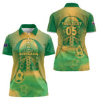 Custom Australia Soccer Women Polo Shirt Skeleton Gradient Vintage Spray