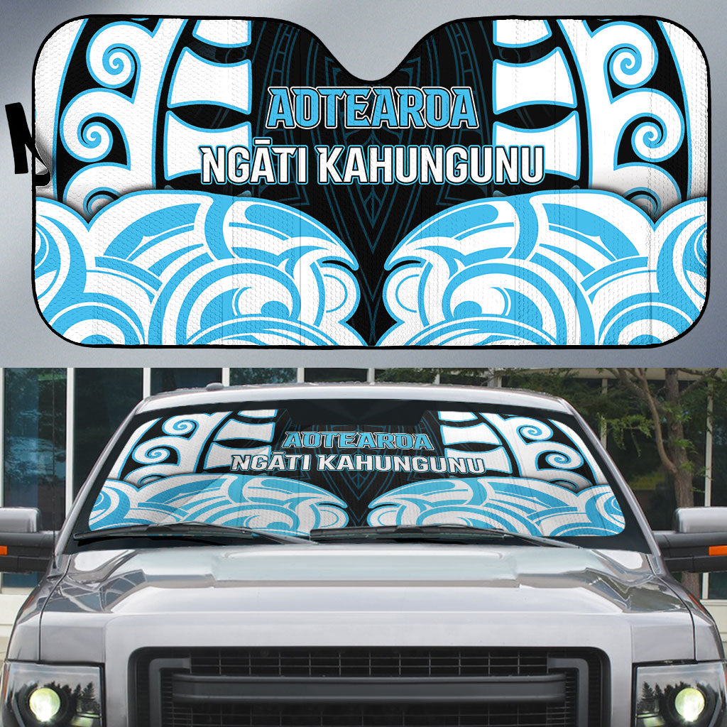 Aotearoa Ngati Kahungunu Auto Sun Shade New Zealand Traditional Maori Pattern