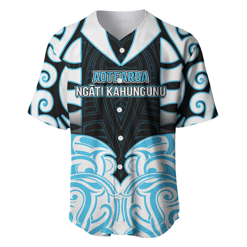 Custom Aotearoa Ngati Kahungunu Baseball Jersey New Zealand Traditional Maori Pattern
