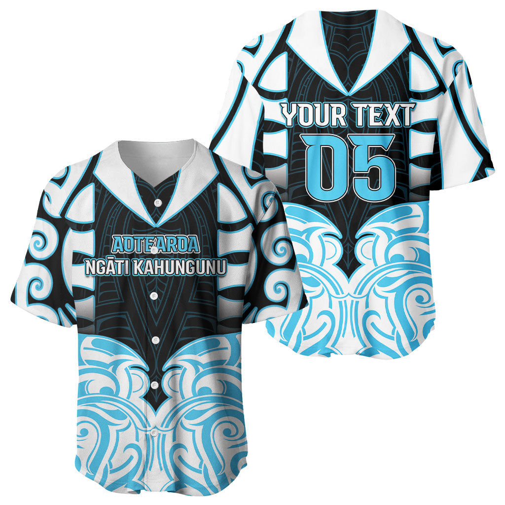 Custom Aotearoa Ngati Kahungunu Baseball Jersey New Zealand Traditional Maori Pattern