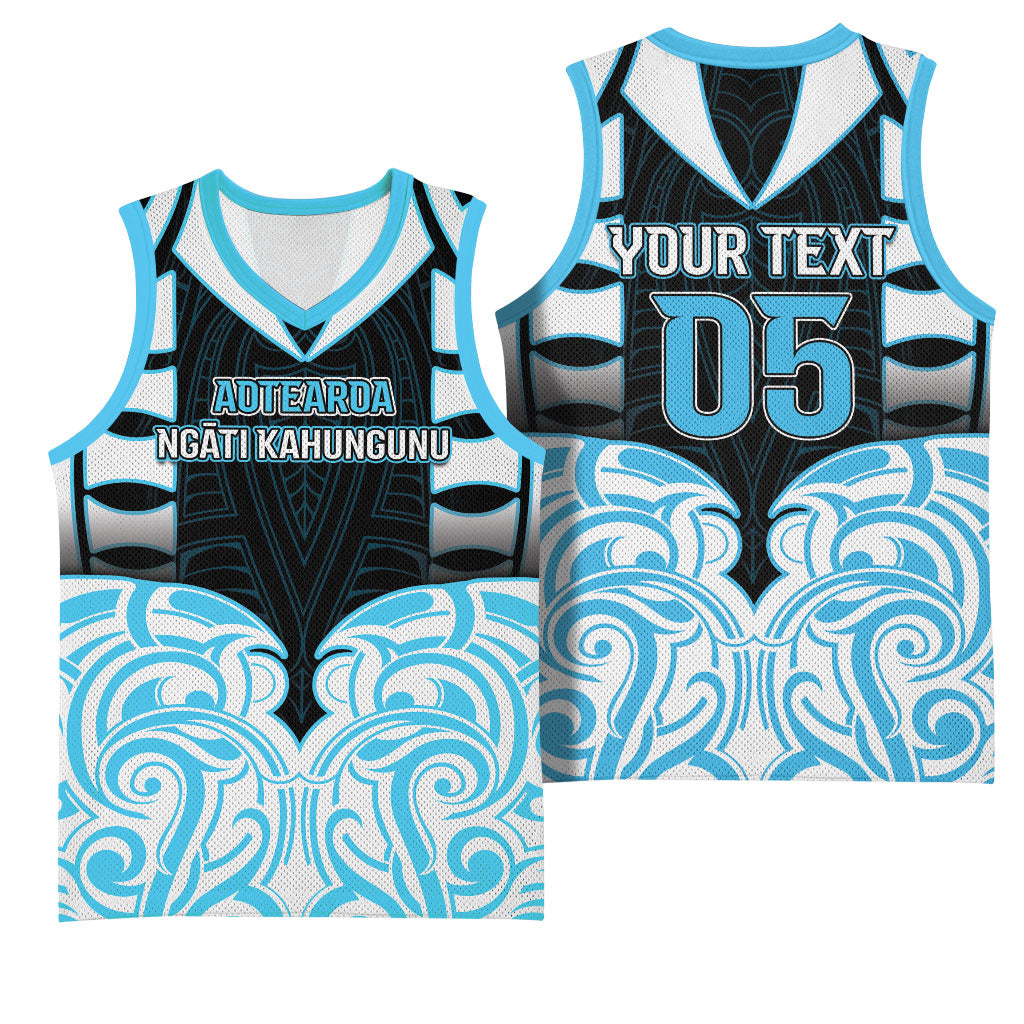 Custom Aotearoa Ngati Kahungunu Basketball Jersey New Zealand Traditional Maori Pattern