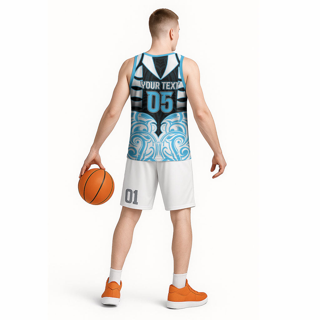 Custom Aotearoa Ngati Kahungunu Basketball Jersey New Zealand Traditional Maori Pattern