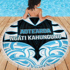 Aotearoa Ngati Kahungunu Beach Blanket New Zealand Traditional Maori Pattern