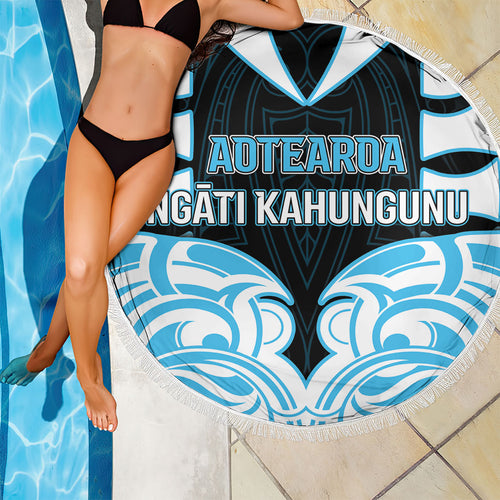 Aotearoa Ngati Kahungunu Beach Blanket New Zealand Traditional Maori Pattern