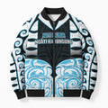 Custom Aotearoa Ngati Kahungunu Bomber Puffer Jacket New Zealand Traditional Maori Pattern