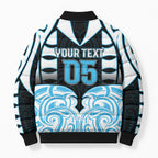 Custom Aotearoa Ngati Kahungunu Bomber Puffer Jacket New Zealand Traditional Maori Pattern