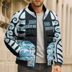 Custom Aotearoa Ngati Kahungunu Bomber Puffer Jacket New Zealand Traditional Maori Pattern