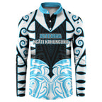Custom Aotearoa Ngati Kahungunu Button Sweatshirt New Zealand Traditional Maori Pattern