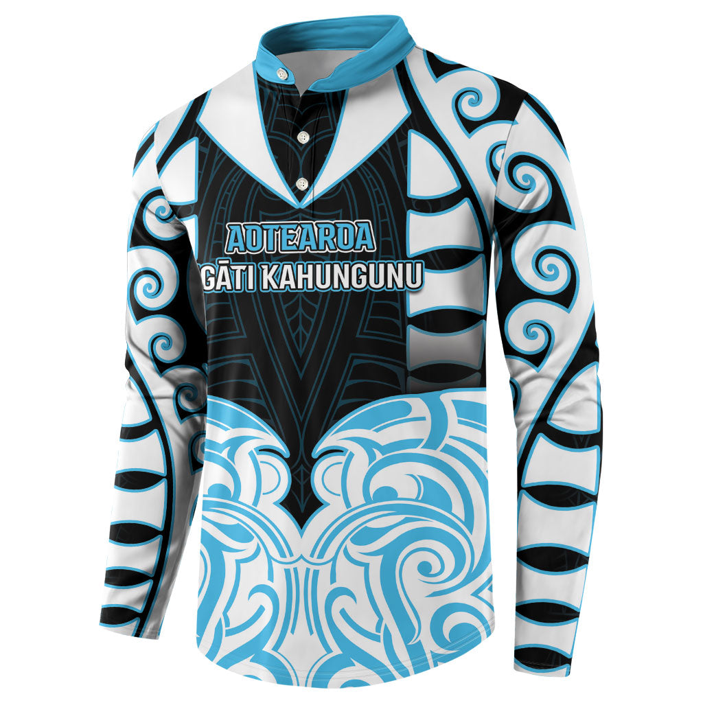 Custom Aotearoa Ngati Kahungunu Button Sweatshirt New Zealand Traditional Maori Pattern