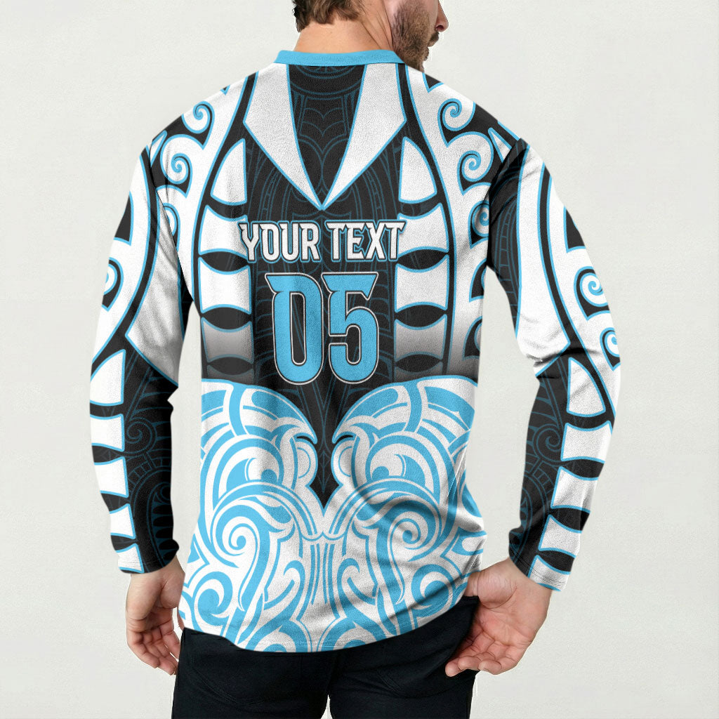Custom Aotearoa Ngati Kahungunu Button Sweatshirt New Zealand Traditional Maori Pattern