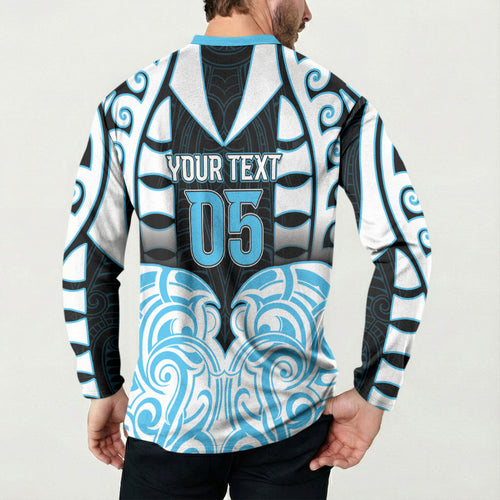 Custom Aotearoa Ngati Kahungunu Button Sweatshirt New Zealand Traditional Maori Pattern
