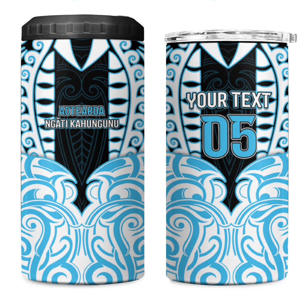 Custom Aotearoa Ngati Kahungunu 4 in 1 Can Cooler Tumbler New Zealand Traditional Maori Pattern