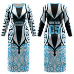 Custom Aotearoa Ngati Kahungunu Couples Matching Long Sleeve Bodycon Dress and Hawaiian Shirt New Zealand Traditional Maori Pattern