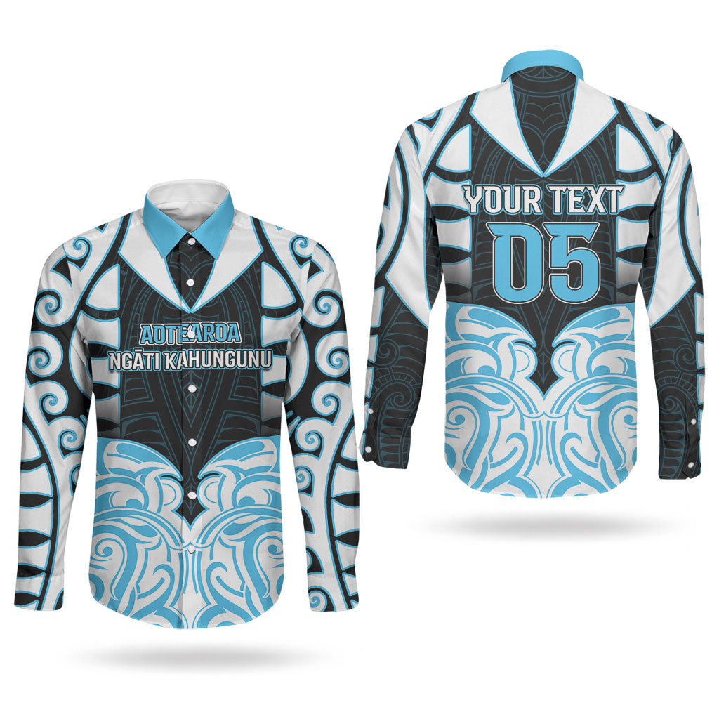 Custom Aotearoa Ngati Kahungunu Couples Matching Long Sleeve Bodycon Dress and Long Sleeve Button Shirt New Zealand Traditional Maori Pattern
