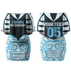 Custom Aotearoa Ngati Kahungunu Couples Matching Off Shoulder Short Dress and Hawaiian Shirt New Zealand Traditional Maori Pattern