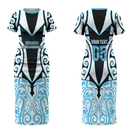 Custom Aotearoa Ngati Kahungunu Couples Matching Short Sleeve Bodycon Dress and Hawaiian Shirt New Zealand Traditional Maori Pattern