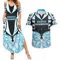 Custom Aotearoa Ngati Kahungunu Couples Matching Summer Maxi Dress and Hawaiian Shirt New Zealand Traditional Maori Pattern