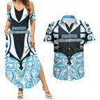 Custom Aotearoa Ngati Kahungunu Couples Matching Summer Maxi Dress and Hawaiian Shirt New Zealand Traditional Maori Pattern