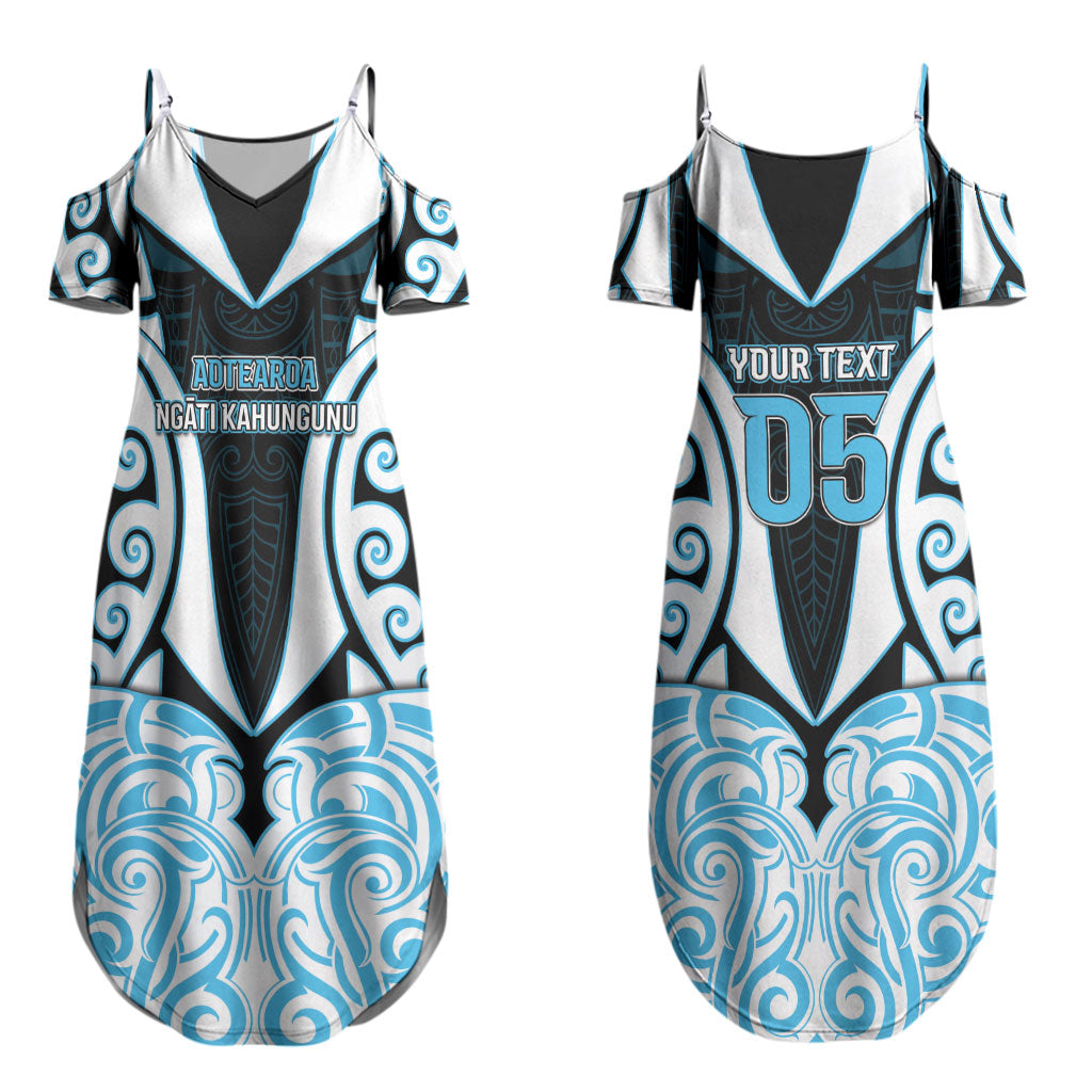Custom Aotearoa Ngati Kahungunu Couples Matching Summer Maxi Dress and Long Sleeve Button Shirt New Zealand Traditional Maori Pattern