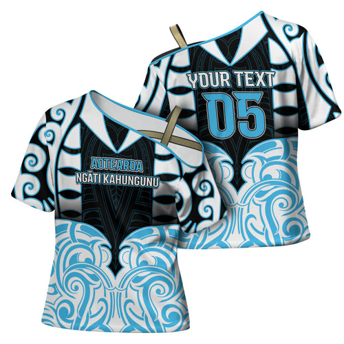 Custom Aotearoa Ngati Kahungunu Cross Shoulder Shirt New Zealand Traditional Maori Pattern