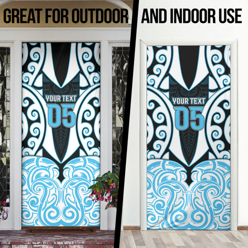 Custom Aotearoa Ngati Kahungunu Door Cover New Zealand Traditional Maori Pattern