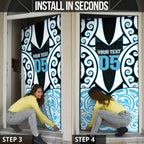 Custom Aotearoa Ngati Kahungunu Door Cover New Zealand Traditional Maori Pattern