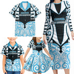 Custom Aotearoa Ngati Kahungunu Family Matching Long Sleeve Bodycon Dress and Hawaiian Shirt New Zealand Traditional Maori Pattern