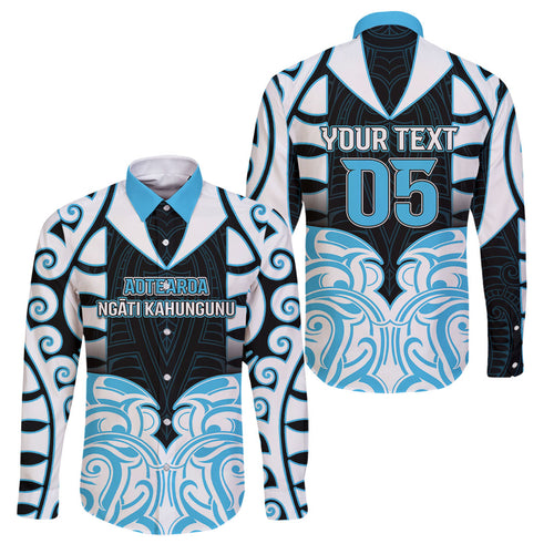 Custom Aotearoa Ngati Kahungunu Family Matching Long Sleeve Bodycon Dress and Hawaiian Shirt New Zealand Traditional Maori Pattern