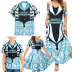 Custom Aotearoa Ngati Kahungunu Family Matching Summer Maxi Dress and Hawaiian Shirt New Zealand Traditional Maori Pattern
