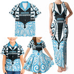 Custom Aotearoa Ngati Kahungunu Family Matching Tank Maxi Dress and Hawaiian Shirt New Zealand Traditional Maori Pattern