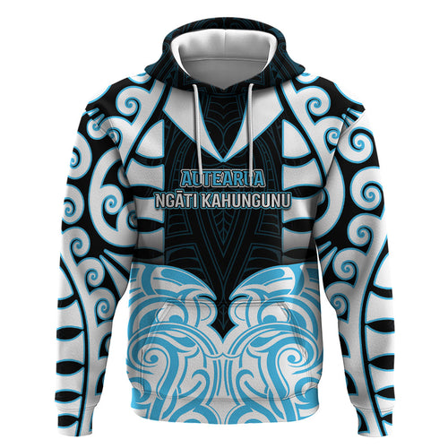 Custom Aotearoa Ngati Kahungunu Hoodie New Zealand Traditional Maori Pattern