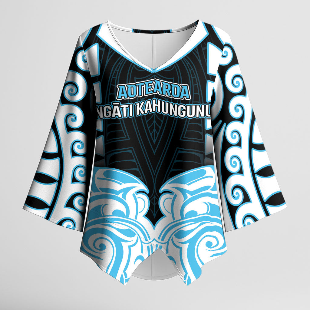 Custom Aotearoa Ngati Kahungunu Kimono Sleeve Blouse New Zealand Traditional Maori Pattern