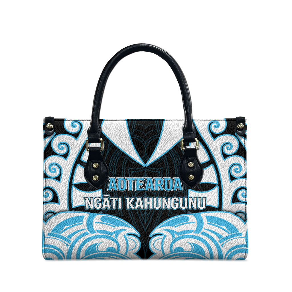 Aotearoa Ngati Kahungunu Leather Bag New Zealand Traditional Maori Pattern